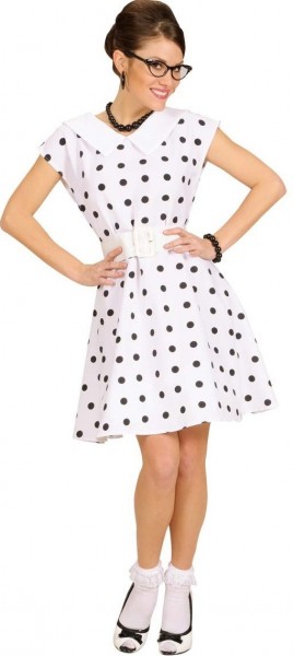 Pinkes Polka Dots 50er Jahre Kostüm Für Damen