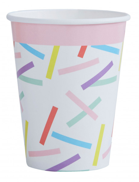 8 Mix & Match Konfetti Pappbecher 250ml