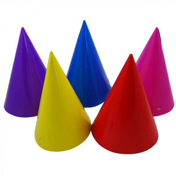 8 bunte Partyhüte