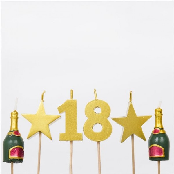 18. Geburtstag Tortenkerzen Set 6-teilig