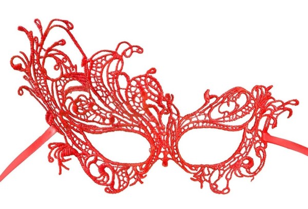 Rote Spitzenmaske Loretta