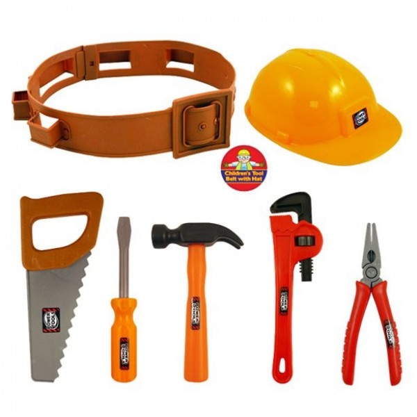 Werkzeug-Gürtel-Set für Kinder 7 teilig