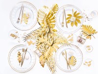 21 Tropische Deko Palmblätter gold