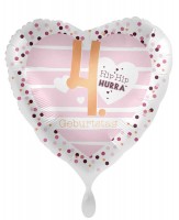 4. Geburtstag Herz Folienballon 45cm