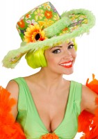 Grüner Florelis Blumen Fedora Hut