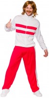 80er Jahre Retro Jogger In Rot-Weiß