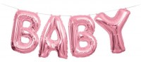 Baby Girl Ella Folienballon Girlande Rosa