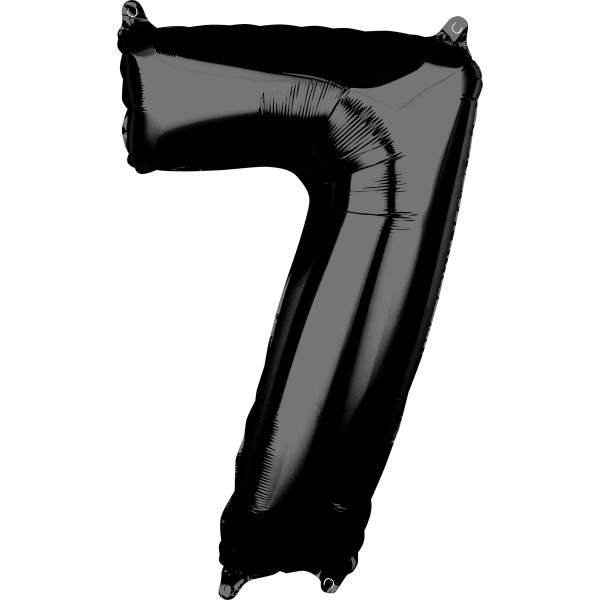 Schwarze Zahl 7 Ballon 66cm