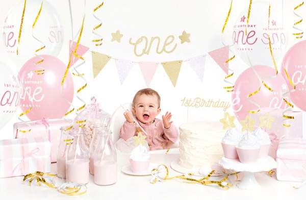One Star Partykoffer rosa-gold 33-teilig