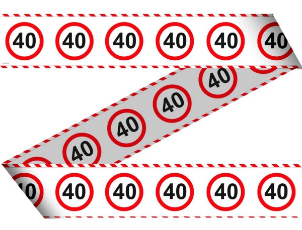Verkehrsschild 40 Absperrband 15m