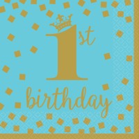 16 Bluestar 1st Birthday Servietten 33cm