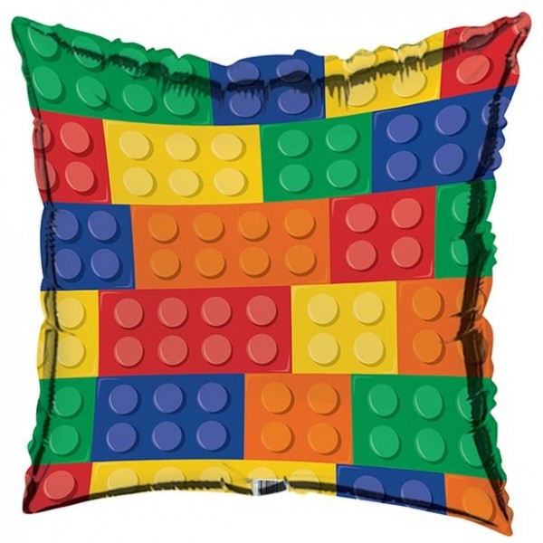 Bunter Baustein Folienballon 46cm