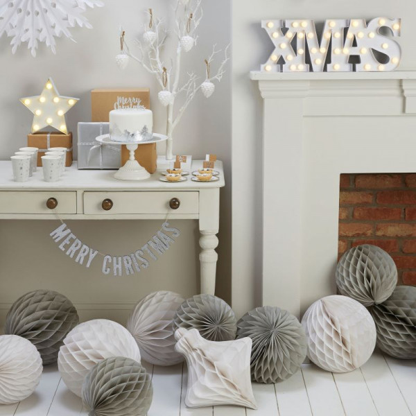 Merry up Silver Glitter Girlande 70cm 3