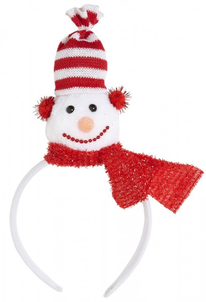 Niedlicher Schneemann Haarreifen Rot-Weiß