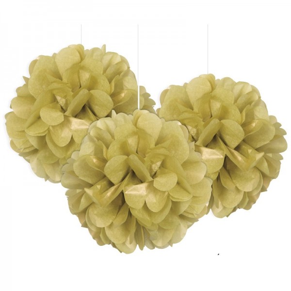 Fluffy Pompon Gold 23cm