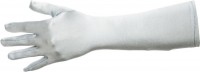 Vorschau: Klassische Satin Handschuhe 40cm Silber