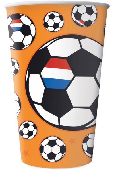 8 Fußball Oranje Pappbecher 250ml