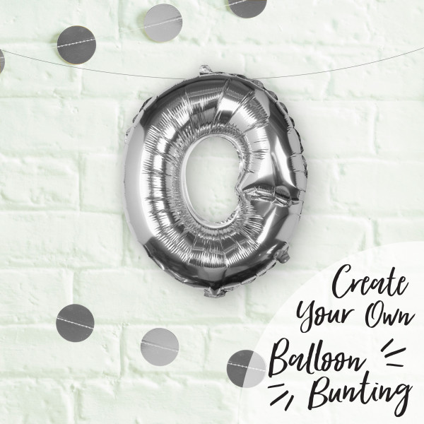 Silberner O Buchstaben Folienballon 40cm