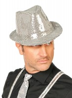 Glamour Pailletten Fedora Hut