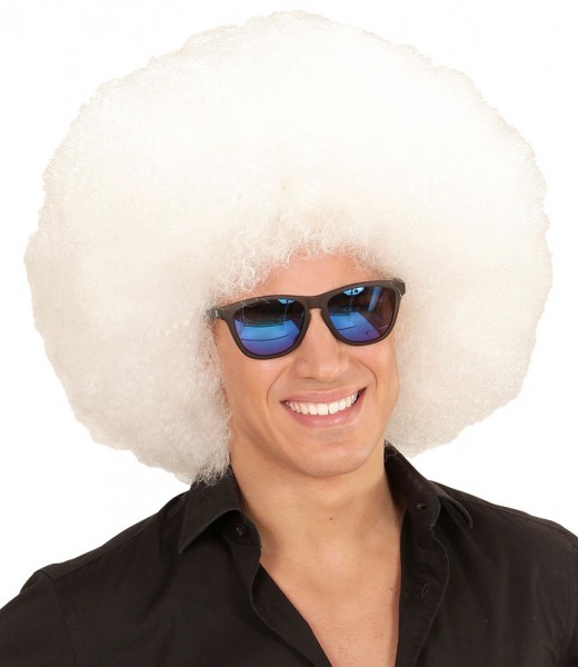 Mega Afro Perücke Weiß 3