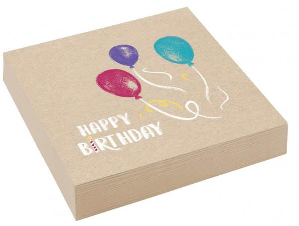 20 Birthday Wishes Servietten 33cm