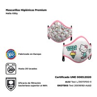 2 Mund-Nase-Masken Hello Kitty für Kinder