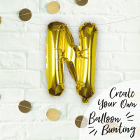 Vorschau: Goldener Buchstabe N Folienballon 40cm