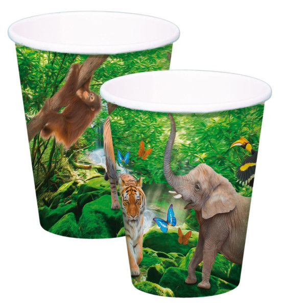 8 Wild Safari Pappbecher 250ml