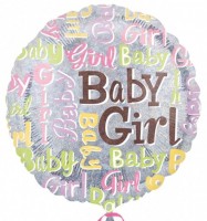 Folienballon Baby Girl farbenfroh