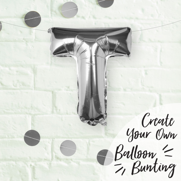 Silberner T Buchstaben Folienballon 40cm