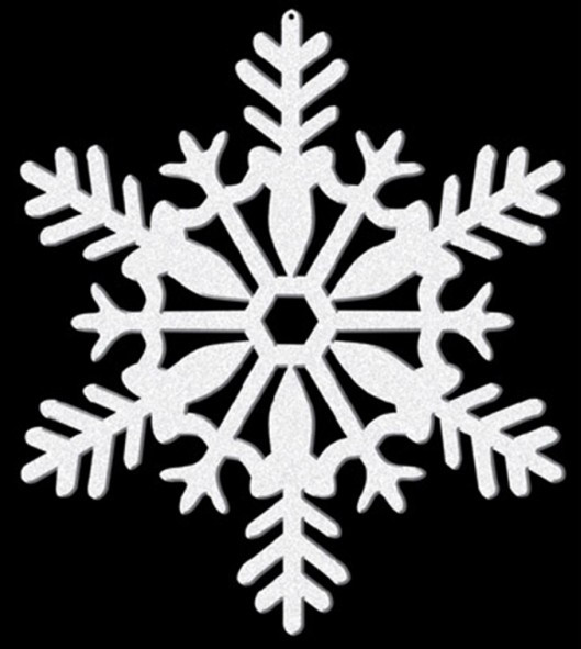 4 Glitzernde Schneeflocken Hänger 10cm 2