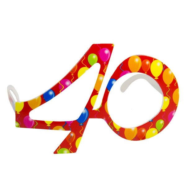 Partybrille 40.Geburtstag rot