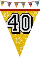 Holografische 40. Geburtstag Wimpelkette 800cm