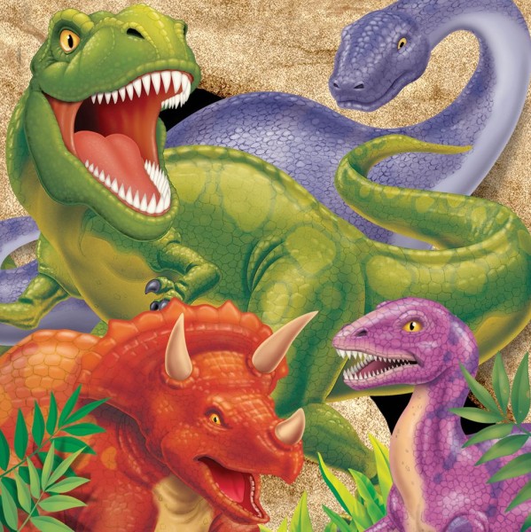 16 Höhlen Dino Servietten 33cm