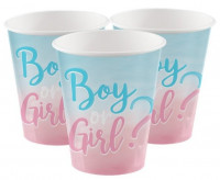 Vorschau: 8 Boy or Girl Pappbecher 250ml