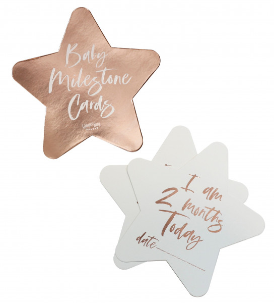 24 Newborn Star Meilenstein Karten