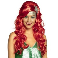 Rote Meerjungfrau Perücke Delphine