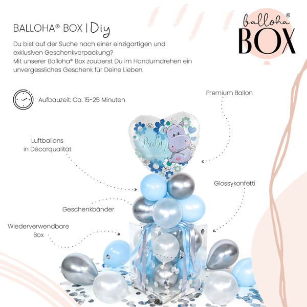 Balloha Geschenkbox DIY Baby Nilpferd Junge XL 3