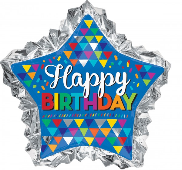 Sternen Folienballon Polygon Birthday