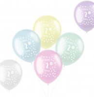 6 Happy 2nd B-Day Latexballons 33cm