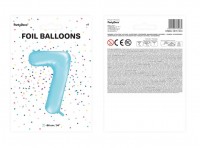 Nummer 7 folieballong himmelsblå 86cm