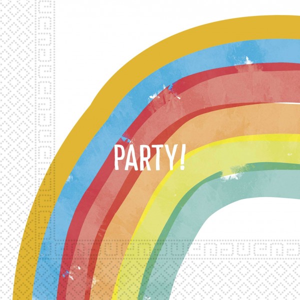 20 Regenbogen Party Servietten 33cm