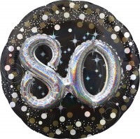 Golden 80th Birthday Folienballon 91cm