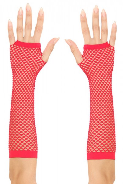 Rote Raver Netzhandschuhe