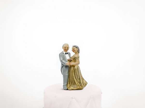 Tortendeko Goldene Hochzeit 12cm 3
