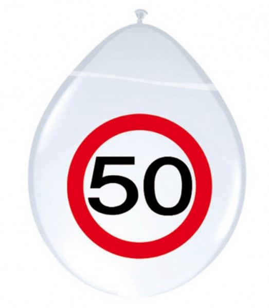 8 Verkehrsschild 50 Luftballons 30cm