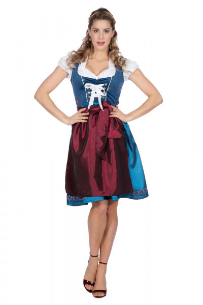 Dirndl Tina für Damen blau-rot