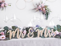 Mr & Mrs Deko Schriftzug gold 50 x 10cm