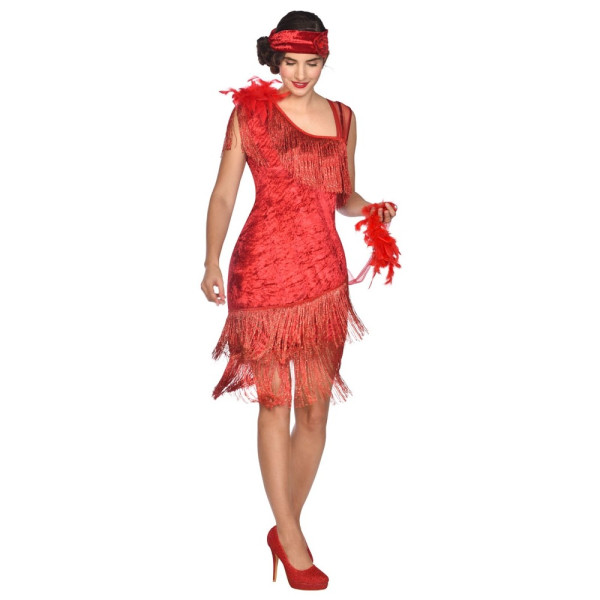Rotes Flapper Damenkostüm Diana