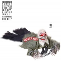 Leiche Skelett Mit Bewegung Und Sound Gruseldekoration 80cm